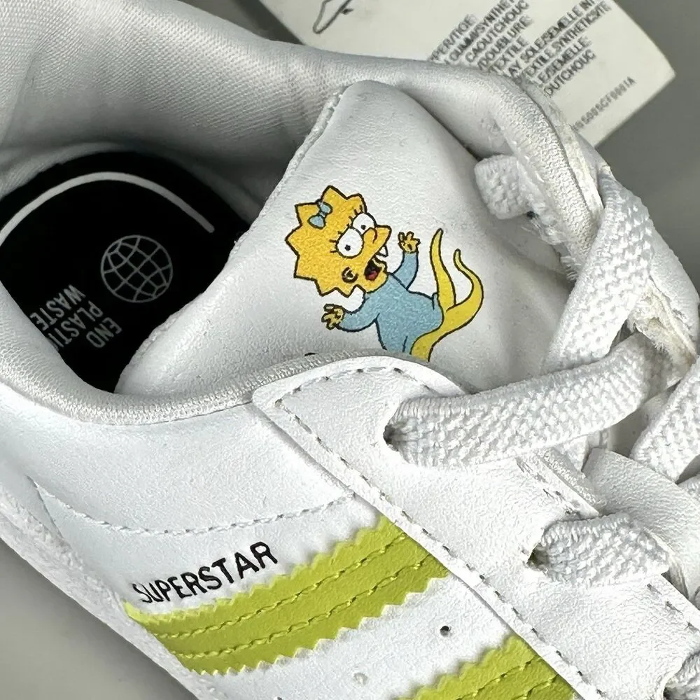 ADIDAS Shoes SIMPSONS X SUPERSTAR KANG AND KODOS  WHITE GY3322 Toddler SIZE 7K - Picture 10 of 11